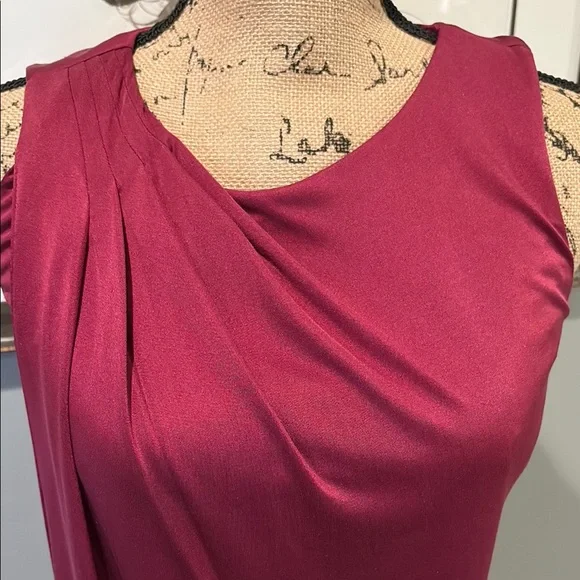 CoOp Barneys New York Burgundy Sleeveless Sheath Dress - Picture 7 of 11